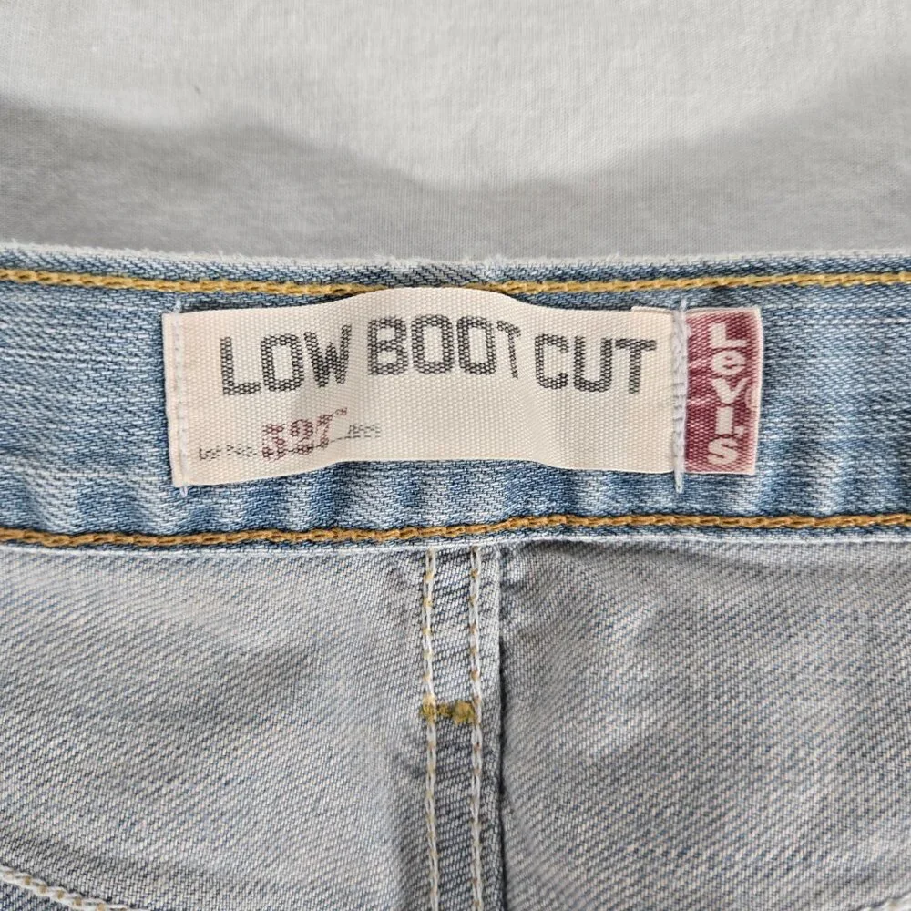 Vintage LEVI'S 527 Low Boot Cut Trash Yellowstone Heavy Duty Jeans Size W33 L32. - Picture 11 of 17